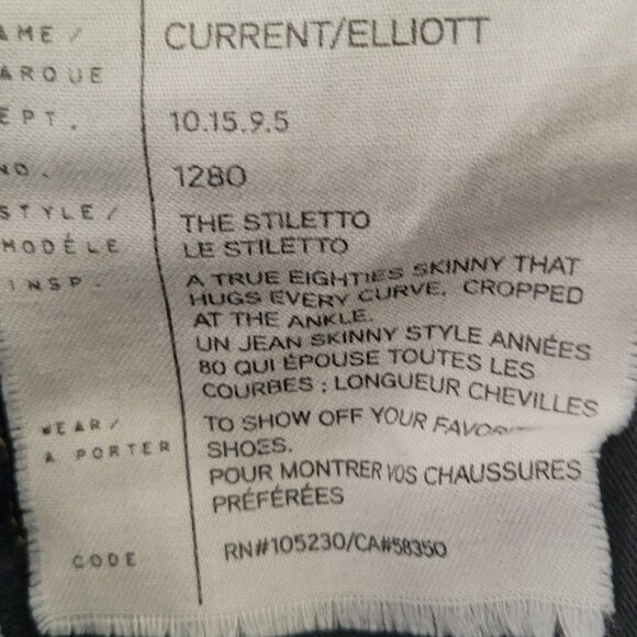 Current/Elliott The Stiletto Stretch Skinny Jean Division Destroy 26/0 1280-0206 - Picture 9 of 10